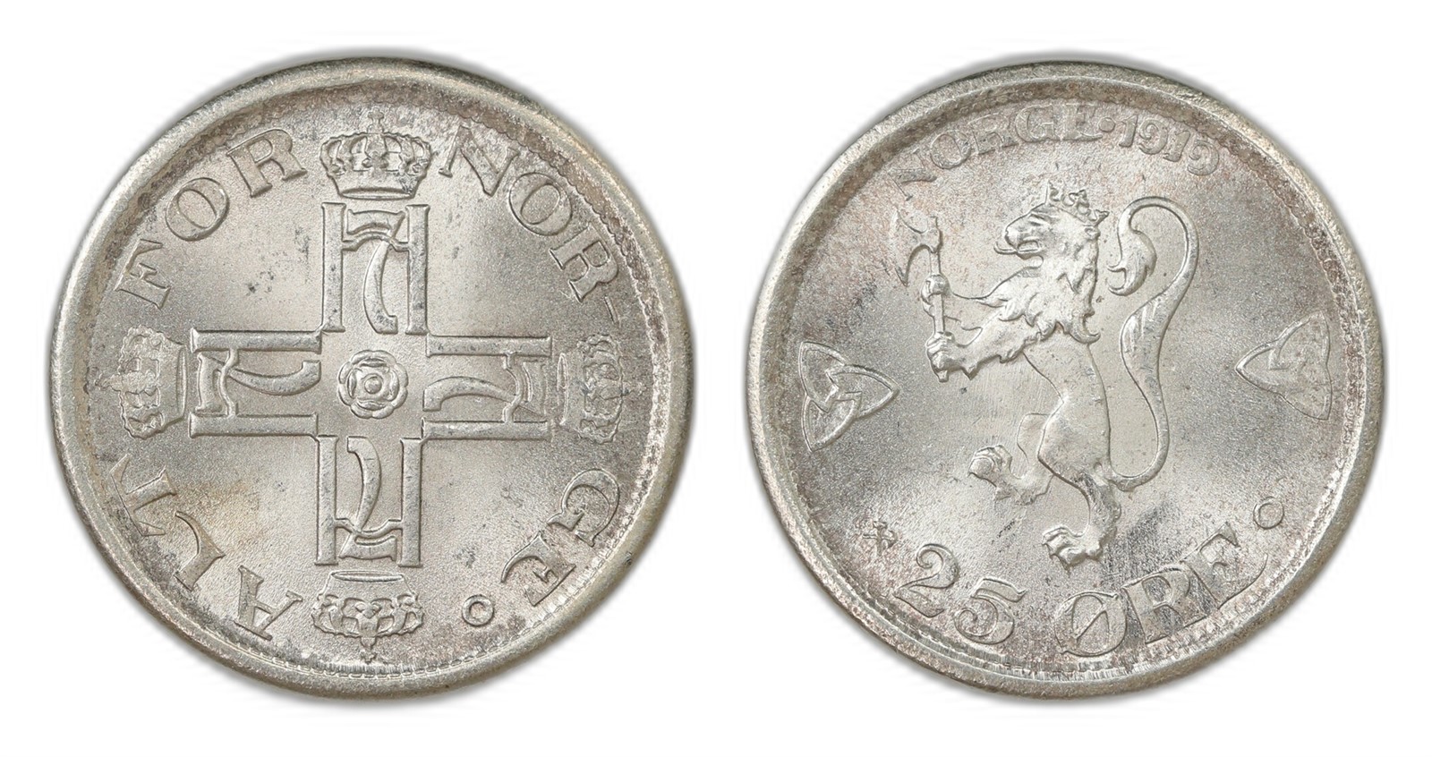 Norway. Haakon VII. 25 Øre 1919. Kv 0.