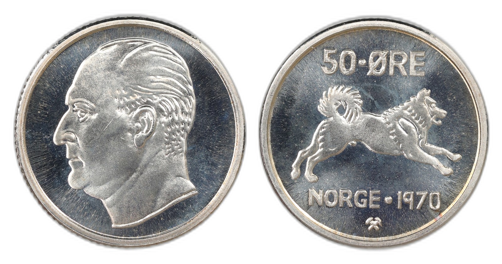 Norway. Olav V. 50 Øre 1970. Kv PROOFLIKE.