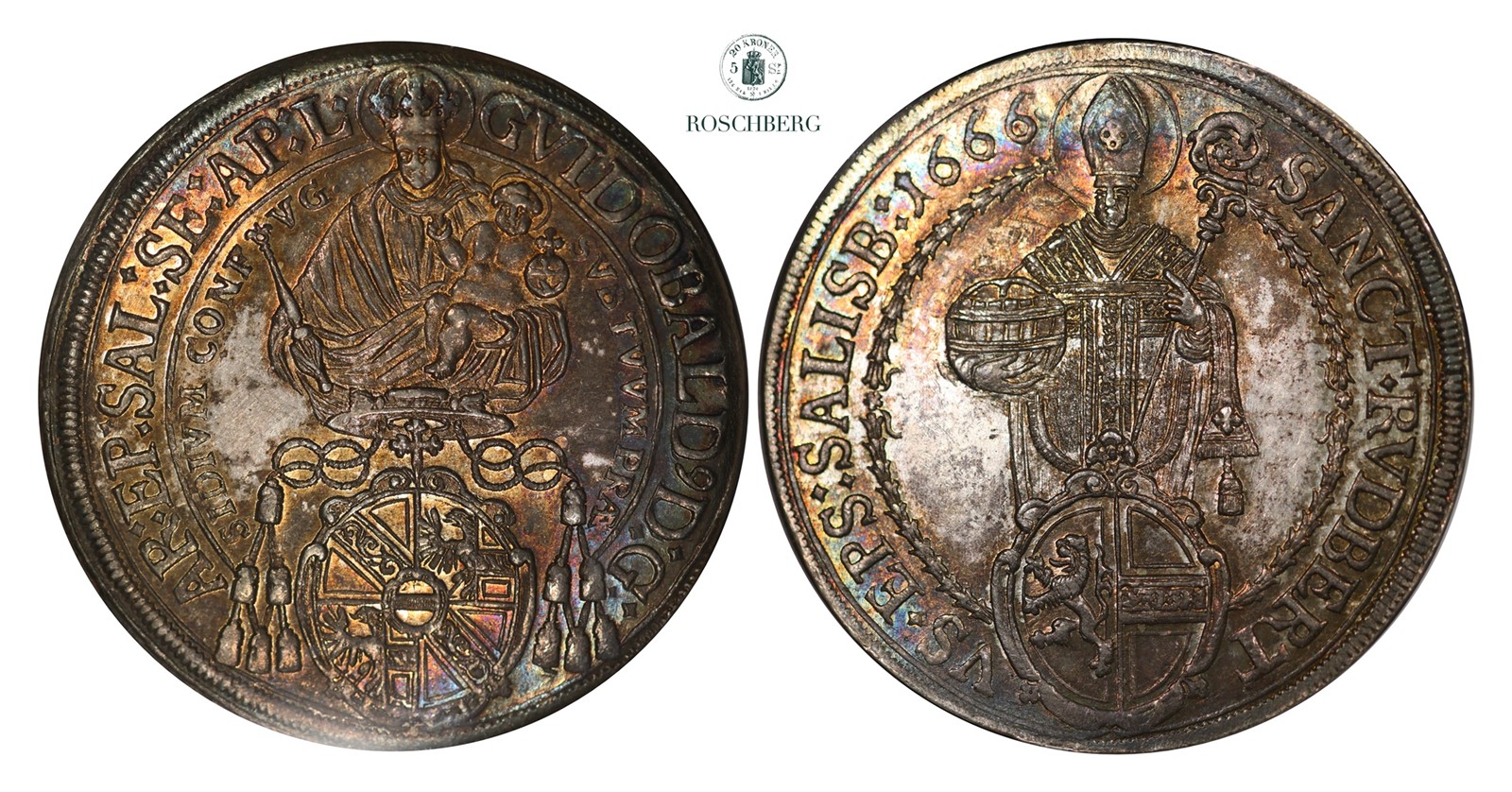 AUSTRIA, Salzburg. Thaler 1666 NGC MS62