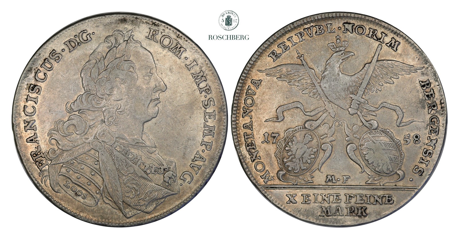 GERMAN STATES, Nürnberg. Konventionsthaler 1758 XF