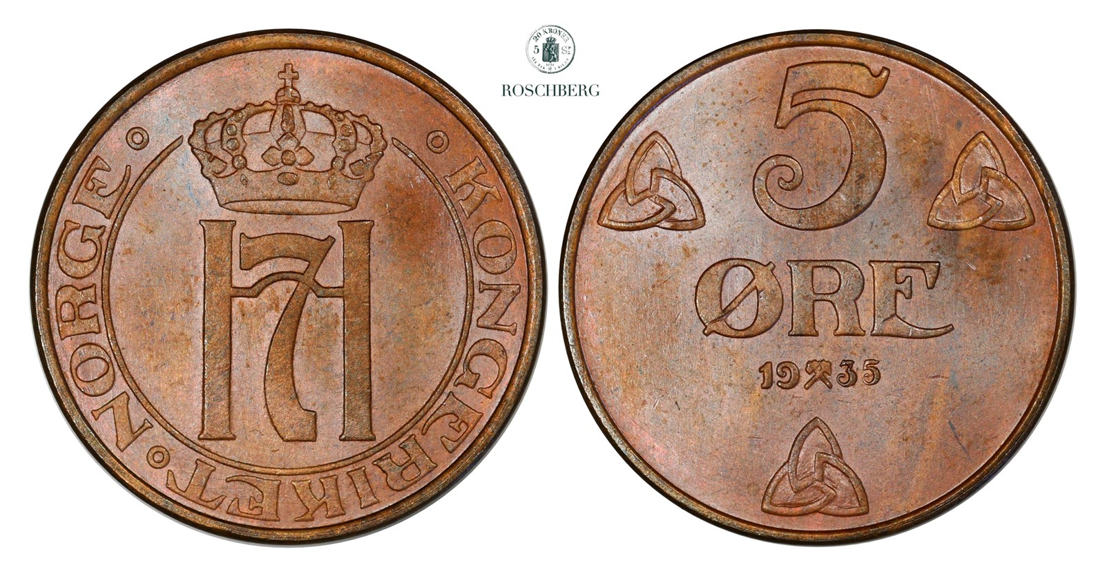 5 Øre 1935 Kv 0 (UNC)