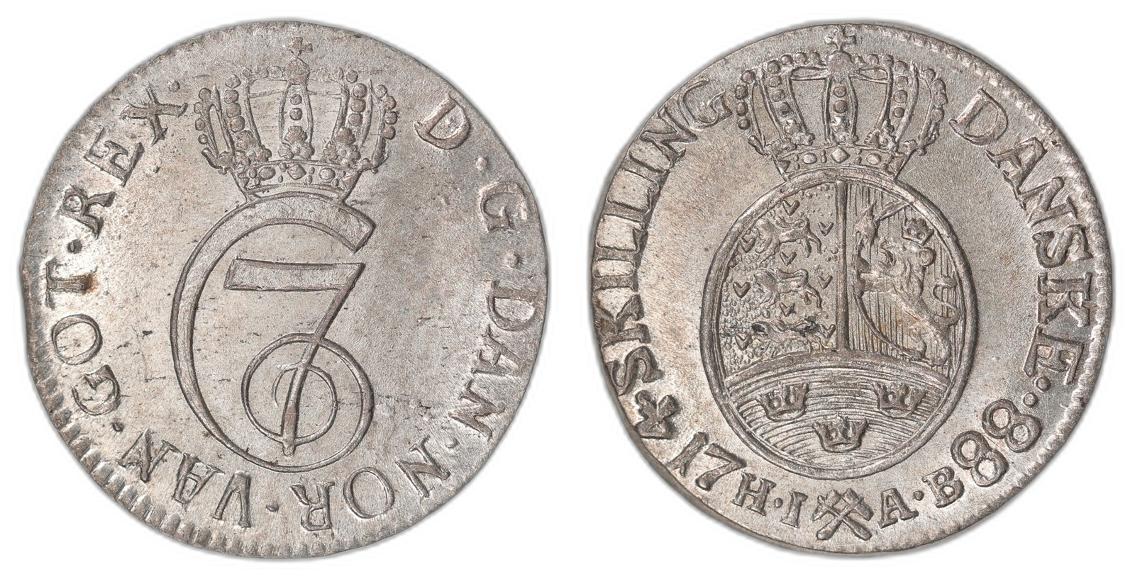 NORWAY. Christian VII. 4 Skilling 1788. Kv 0 (UNC).