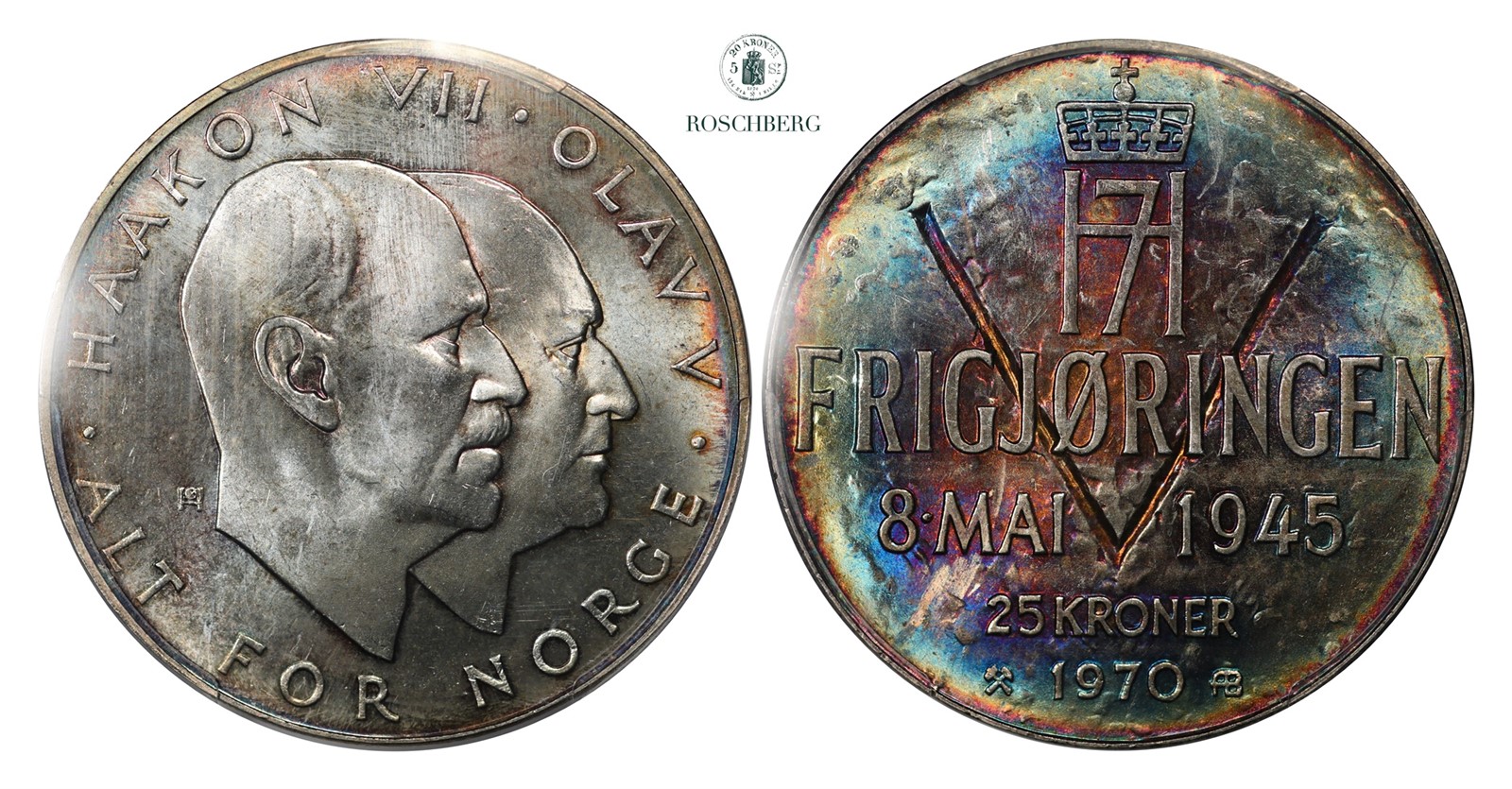 25 Kroner 1970 PCGS MS66