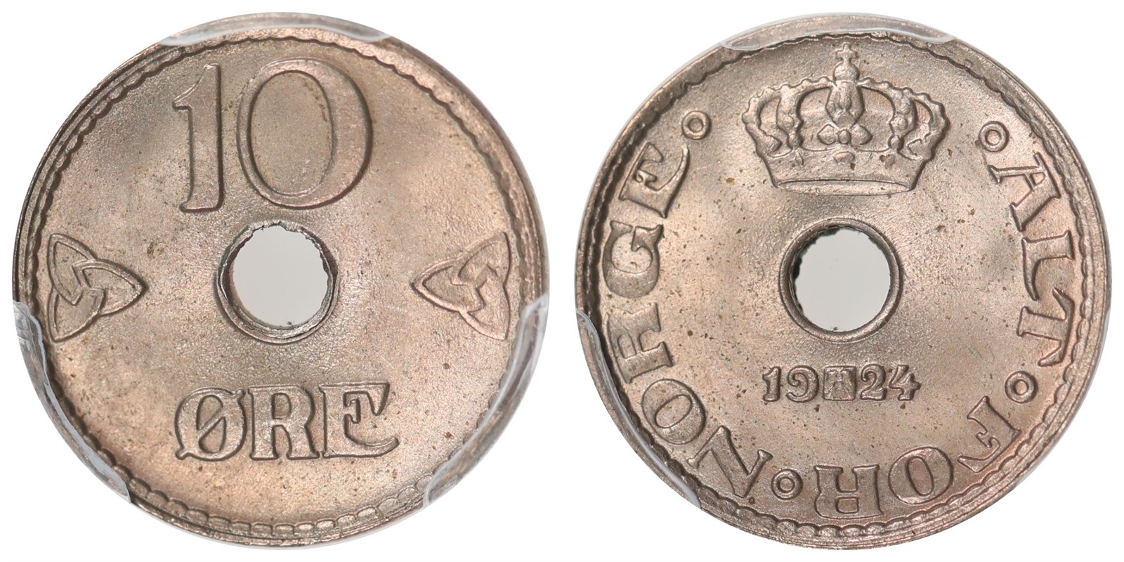 NORWAY. Haakon VII. 10 Øre 1924. PCGS MS66.