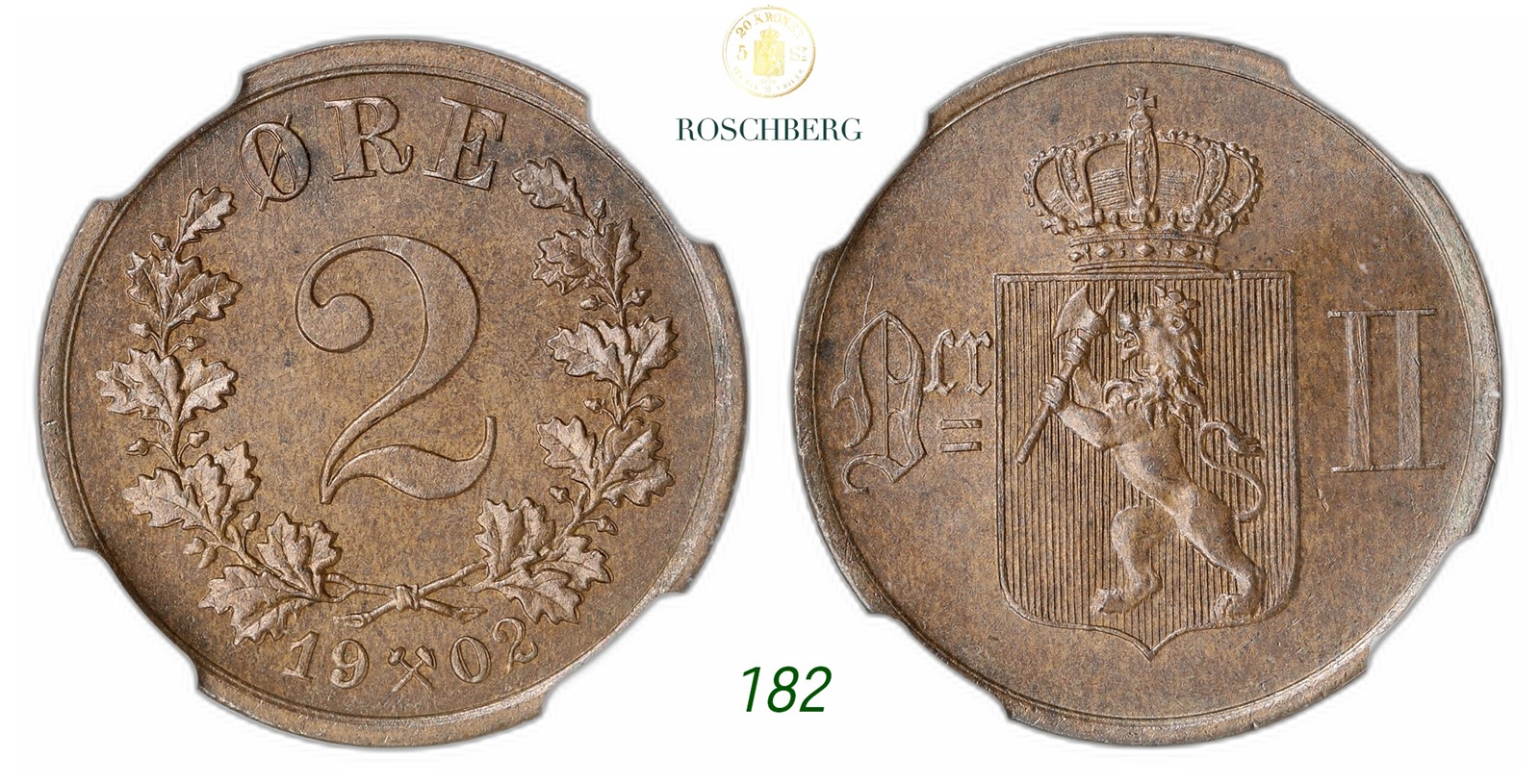 NORWAY. Oscar II. 2 Øre 1902.