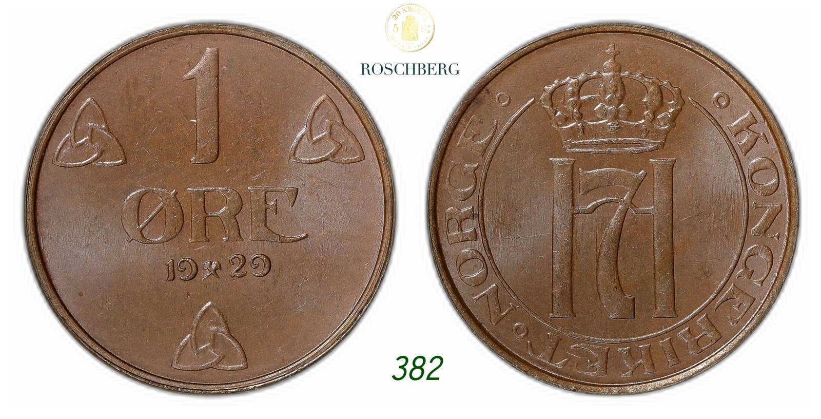 NORWAY. Haakon VII. 1 Øre 1929.