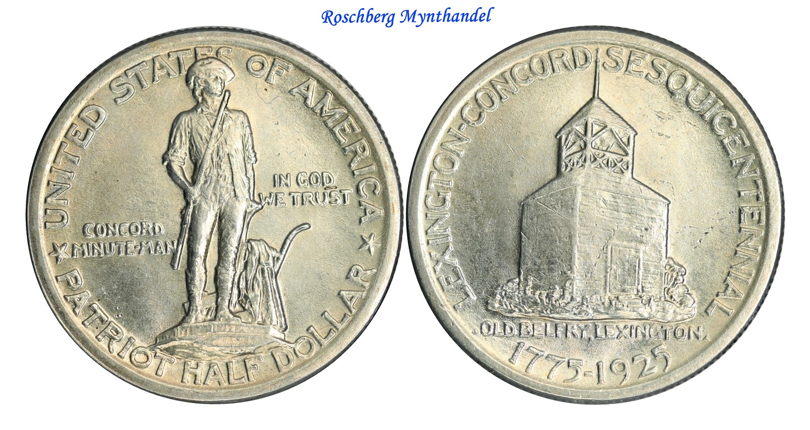 USA Half Dollar 1925 Lexington Concord UNC