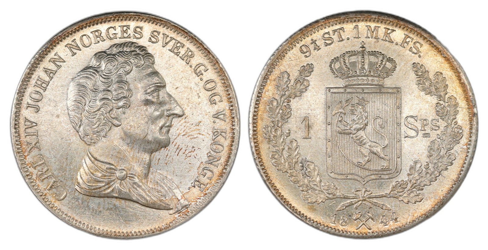 Norway. Carl XIV Johan. Speciedaler 1844. Kv 0/01.