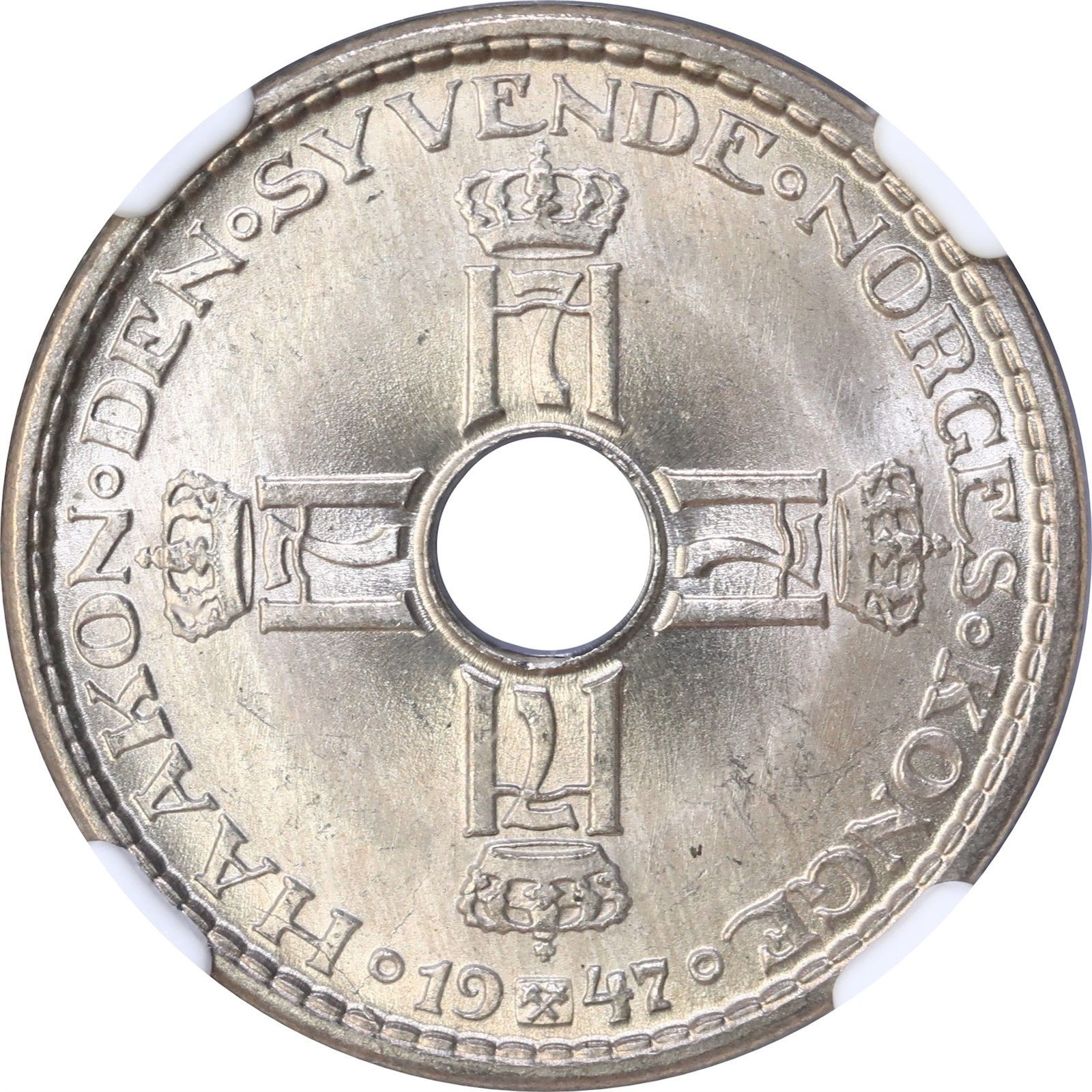 NORWAY. Haakon VII. 1 Krone 1947 NGC MS66