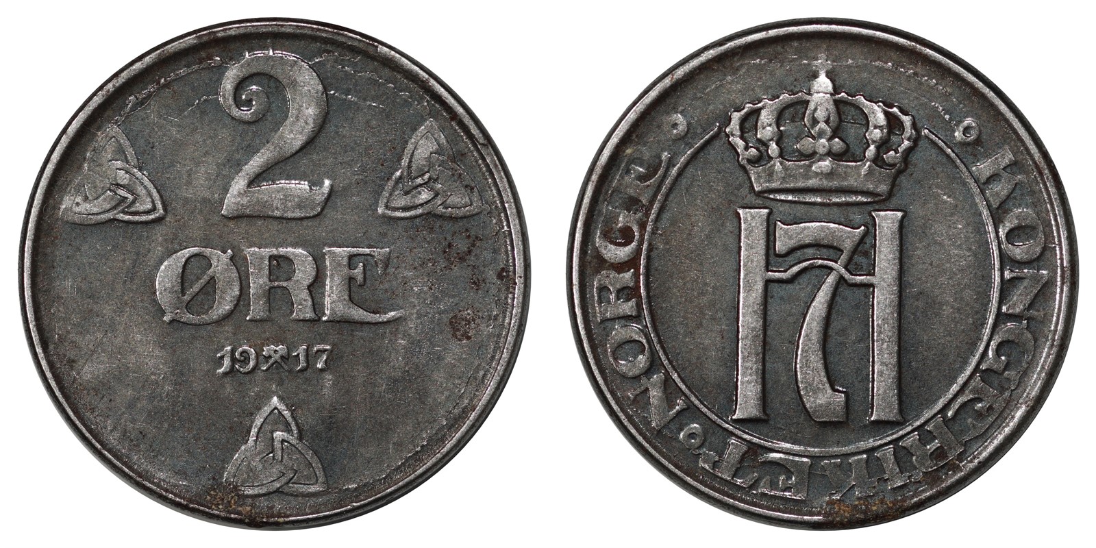 2 Øre 1917 Kv 1+ *