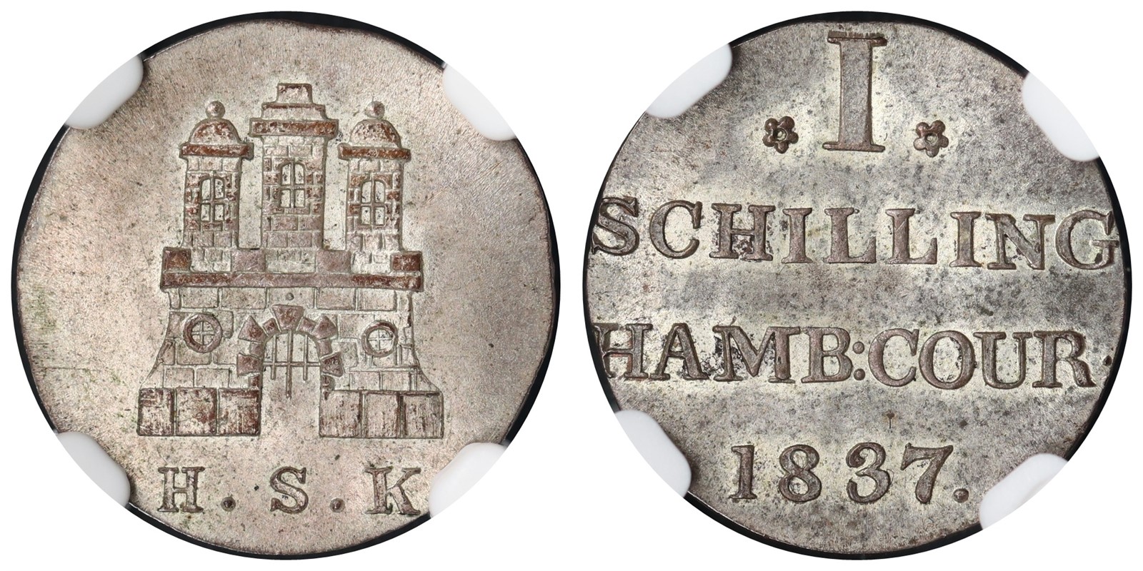 GERMANY. Republic. 1 Schilling. 1837-HSK. MS63.