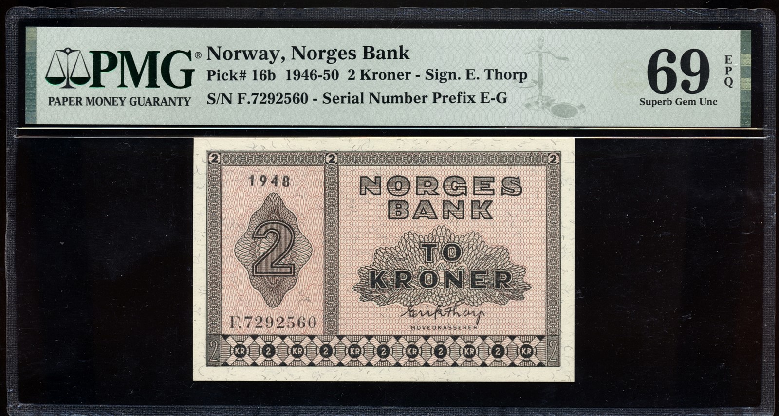 2 Kroner 1948 F7292560 PMG 69EPQ TOP POP!