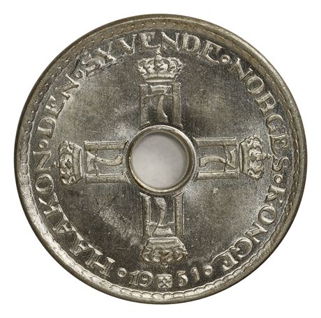 1 Krone 1951 Kv 0/01,prakt