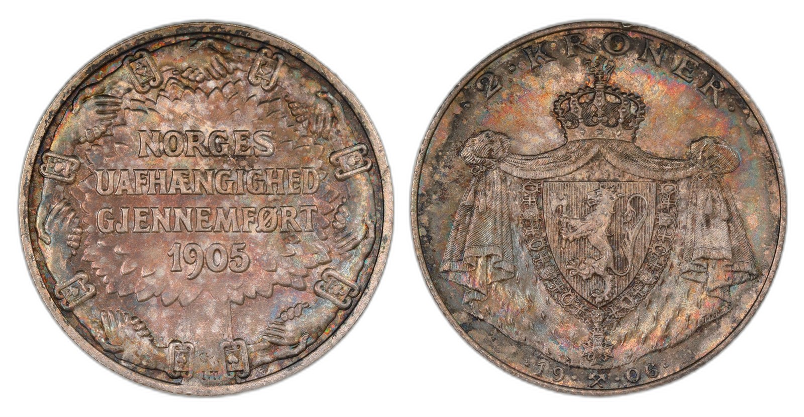 Norway. Haakon VII. 2 Kroner 1906. Kv 0.