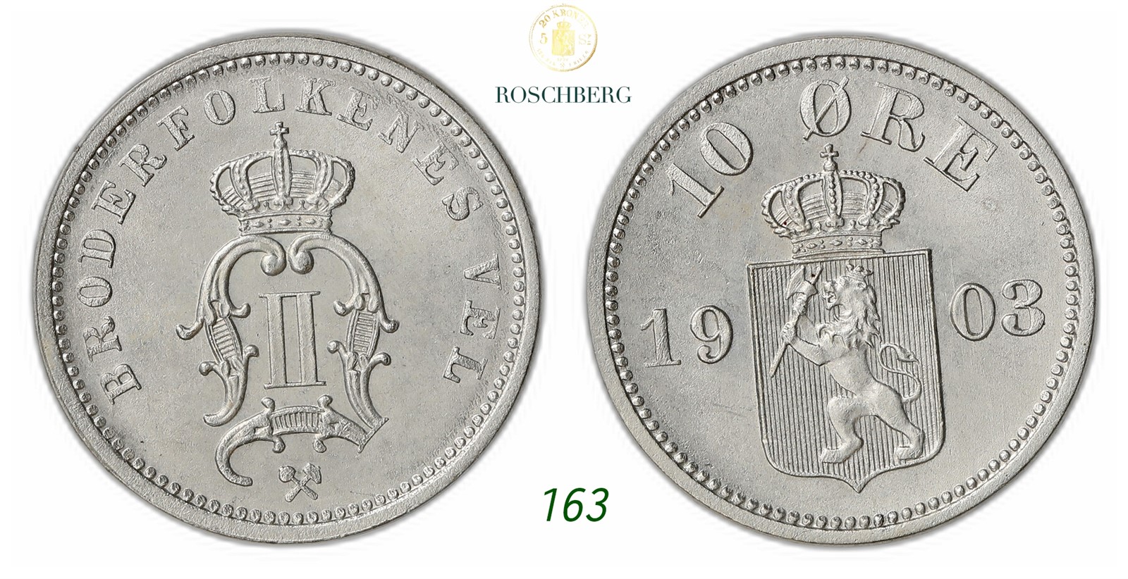 NORWAY. Oscar II. 10 Øre 1903.
