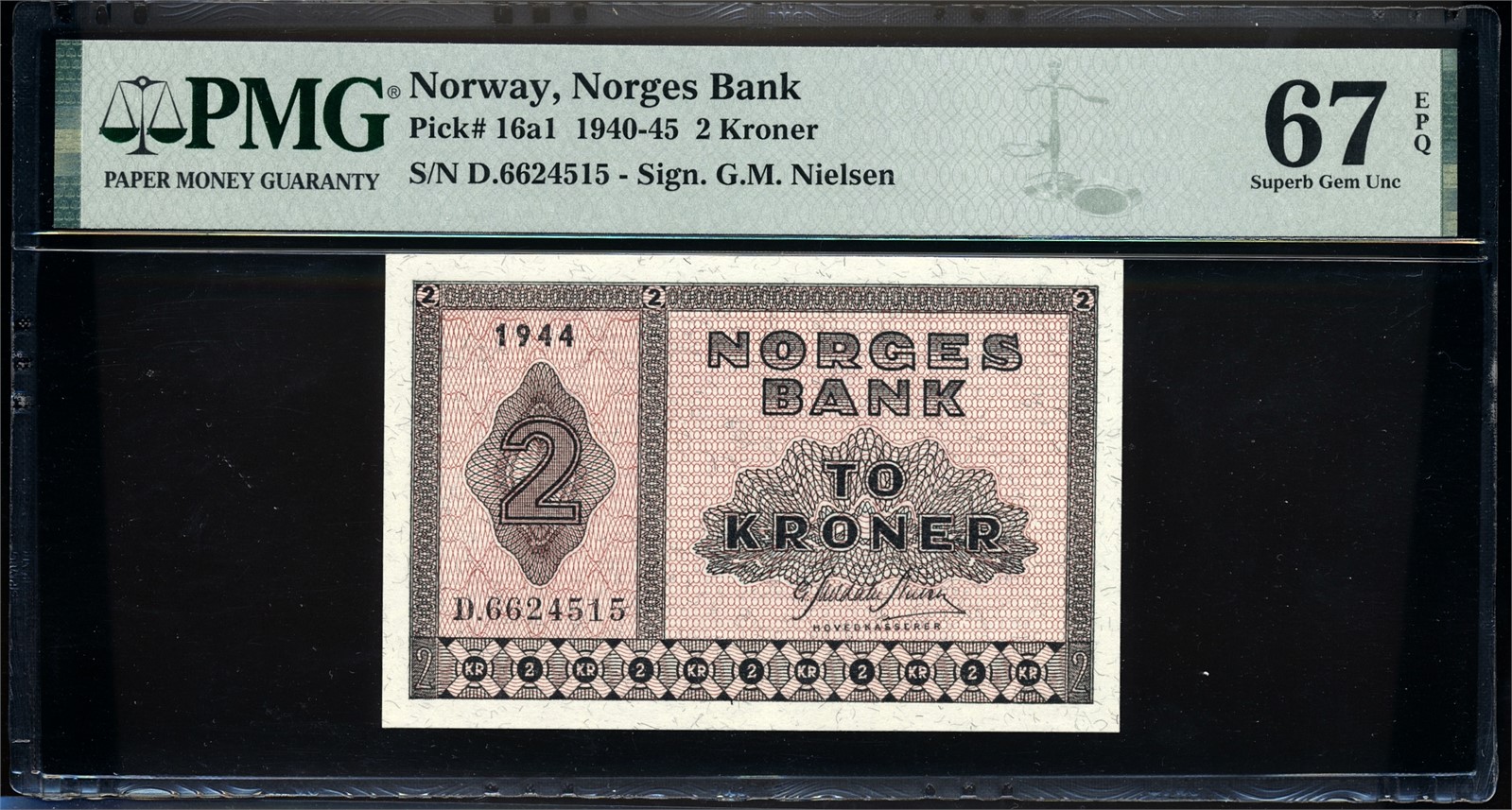 2 Kroner 1944 D6624515 PMG 67EPQ