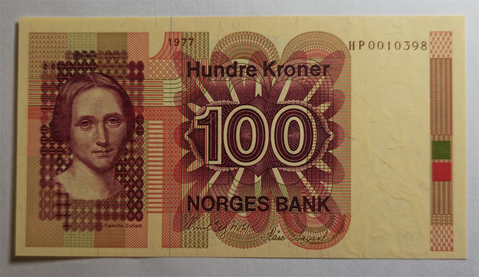 100 Kroner 1977-HP. Kv 0 (UNC).