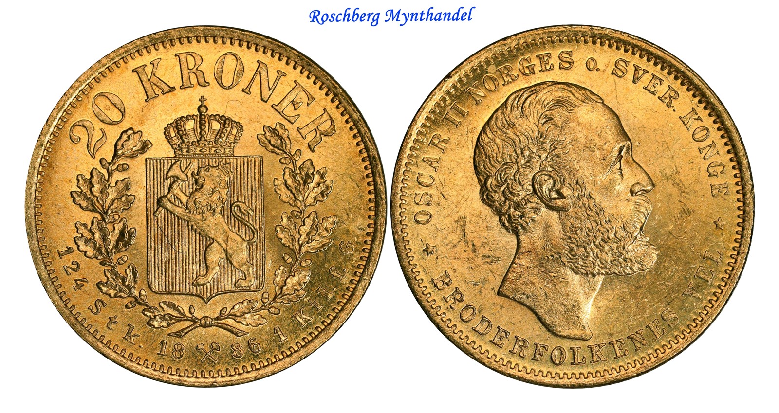 20 Kroner 1886 Kv 0/01 (UNC)