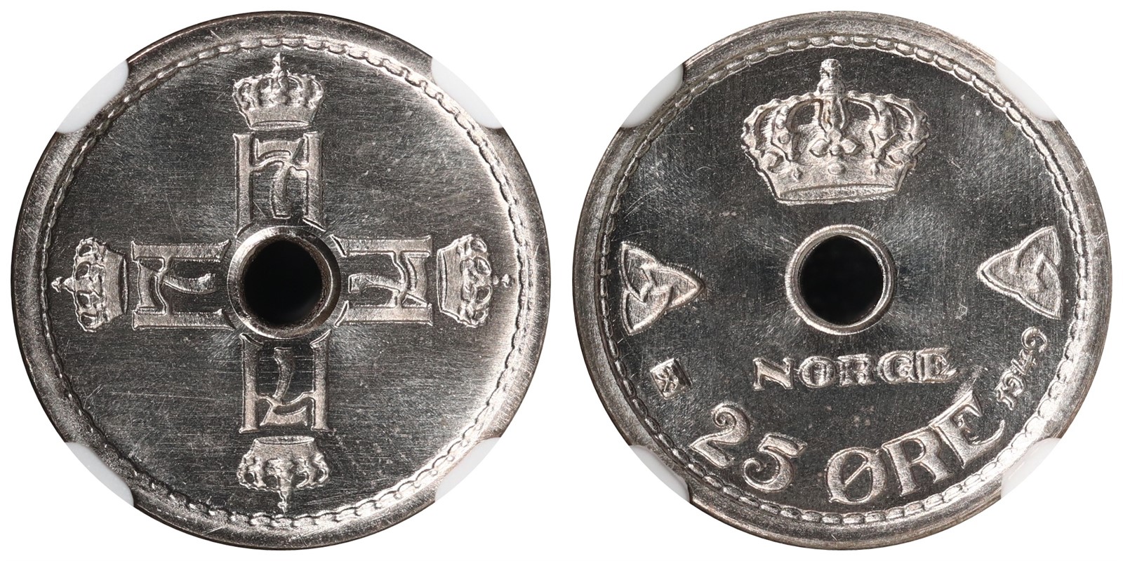 NORWAY. Haakon VII. 25 Øre 1949. NGC MS67+.