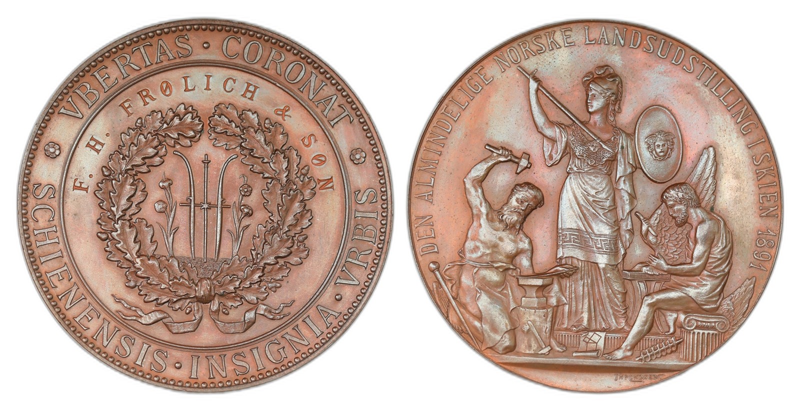 Norway. Landsutstillingen Skien. Bronze Medal 1891. Kv PRAKTEX.