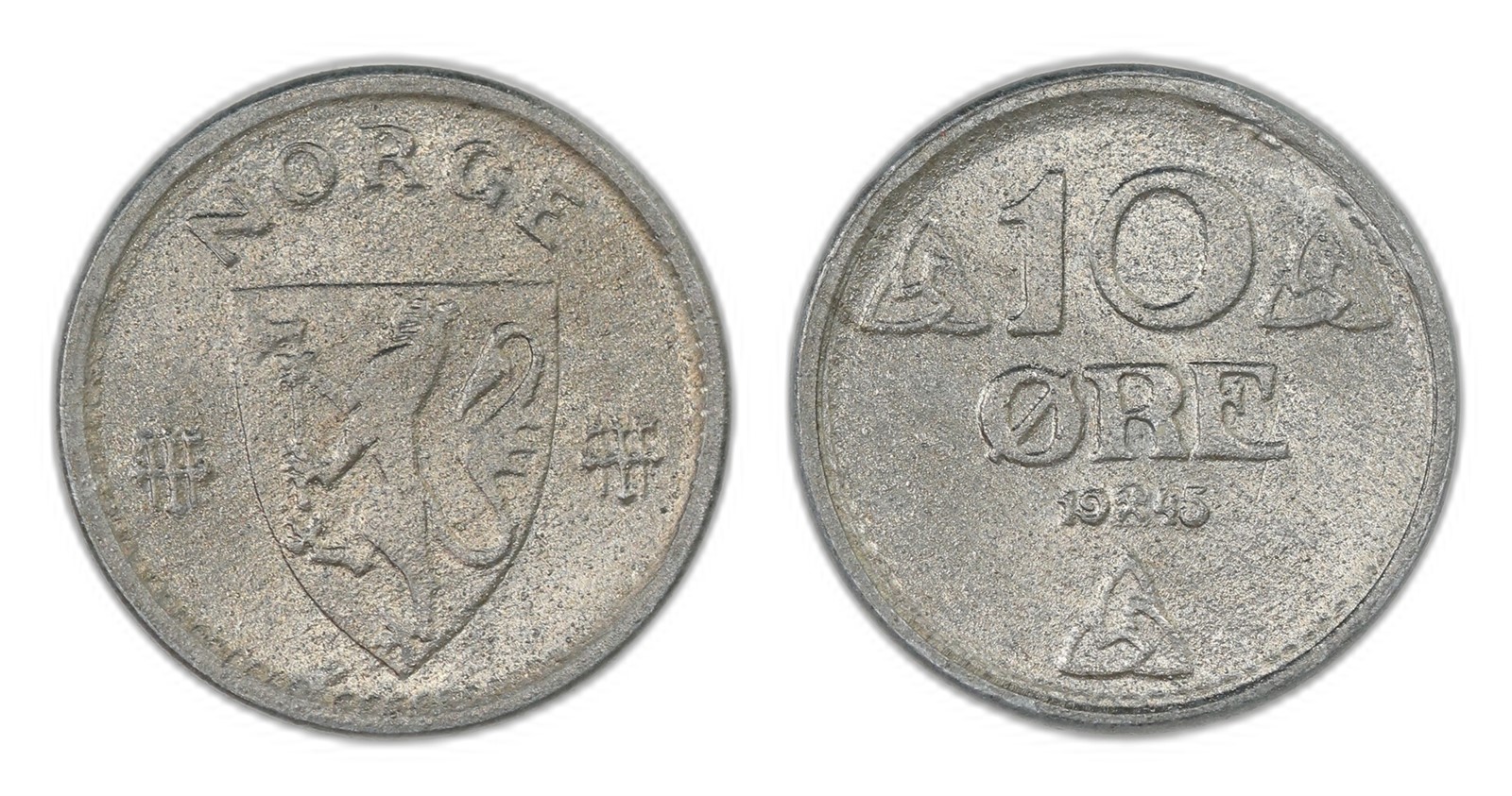 Norway. Occupation. 10 Øre 1945. Kv 0.