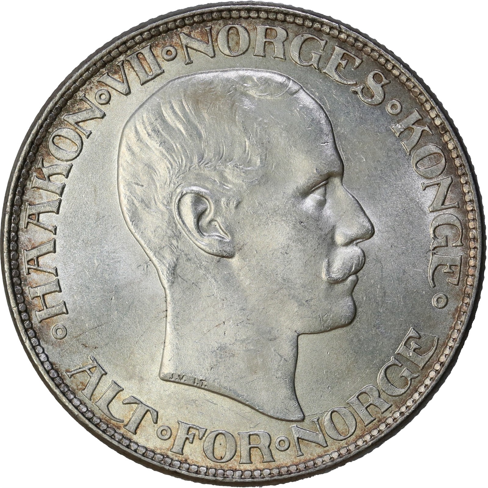 NORWAY. Haakon VII. 2 Kroner 1915 Kv 0 (UNC)