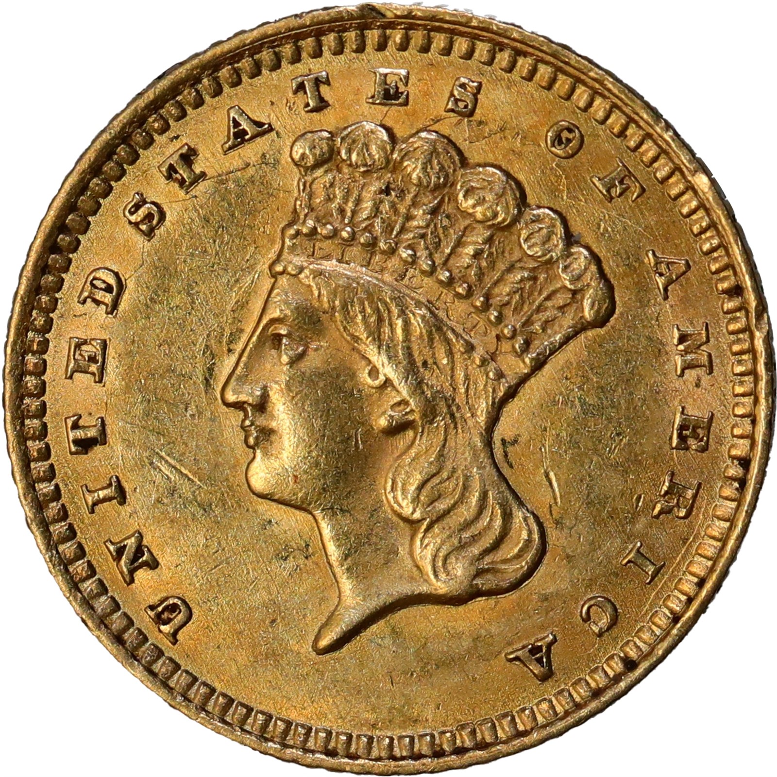 USA. Gold Dollar 1861 AU