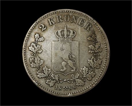 2 Kroner 1888 Kv 1, små kanthakk
