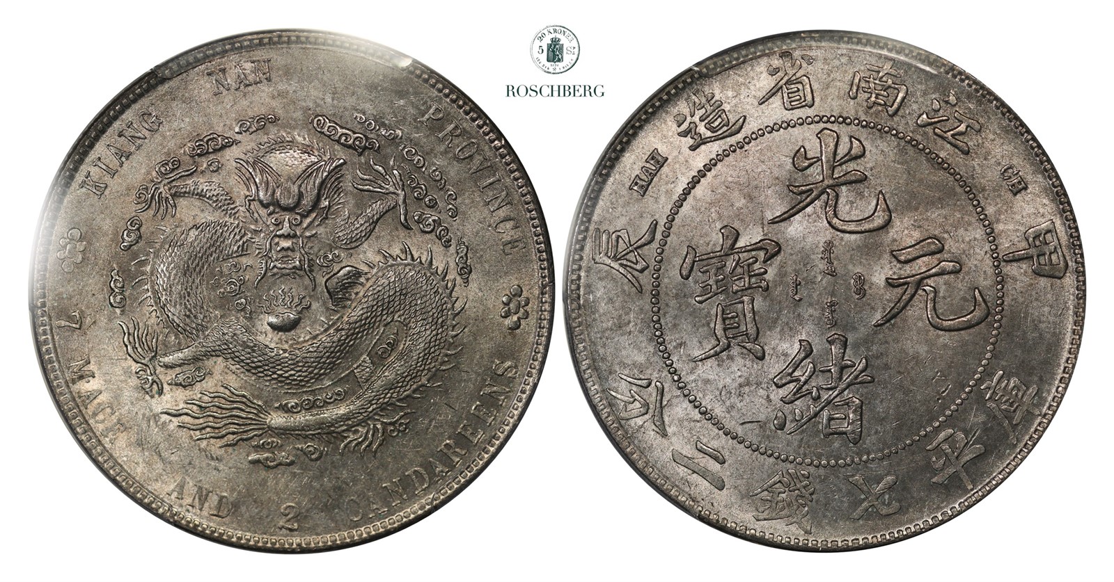 CHINA, KIANGNAN. 1 Dollar 1904 PCGS AU58