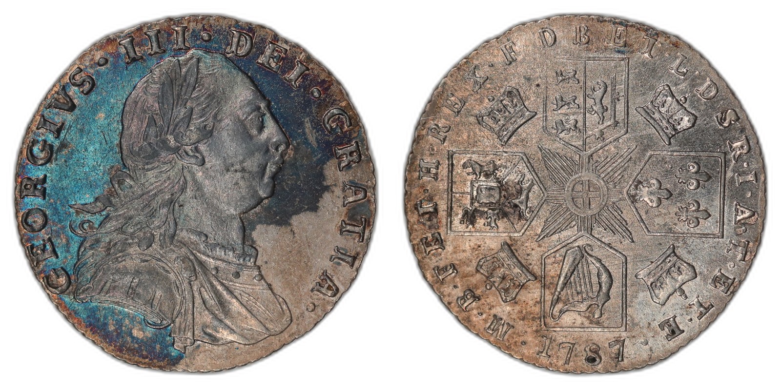 GREAT BRITIAN. George III. 6 Pence. 1787. UNC.