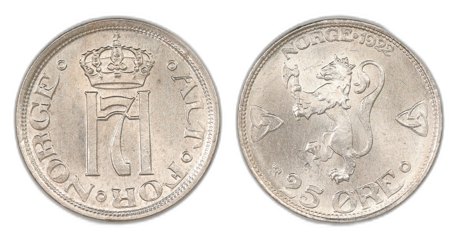 Norway. Haakon VII. 25 Øre 1922. Kv 0.