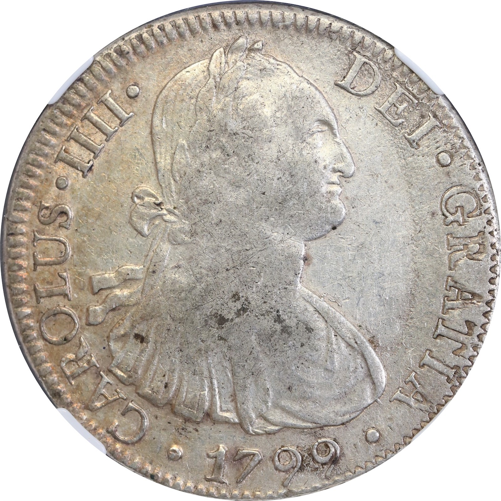 MEXICO. Charles IV. 8 Reales 1799-Mo FM NGC XF40