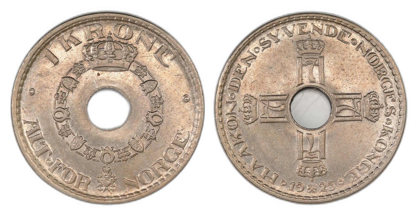 Norway. Haakon VII. 1 Krone 1925. Kv 0/01.