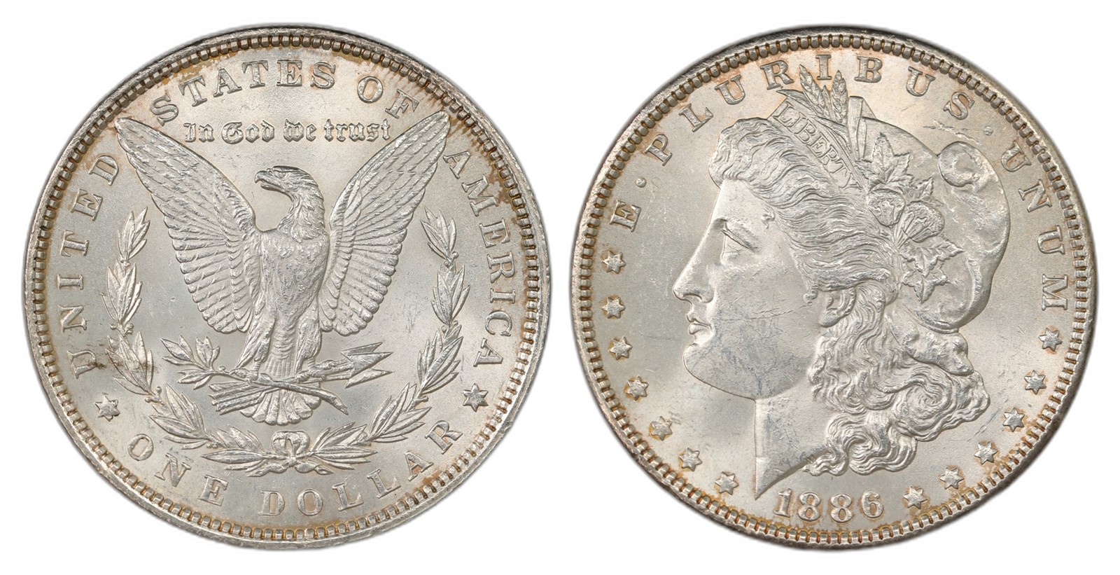 USA. Republic. Morgan Dollar 1886. Kv UNC.