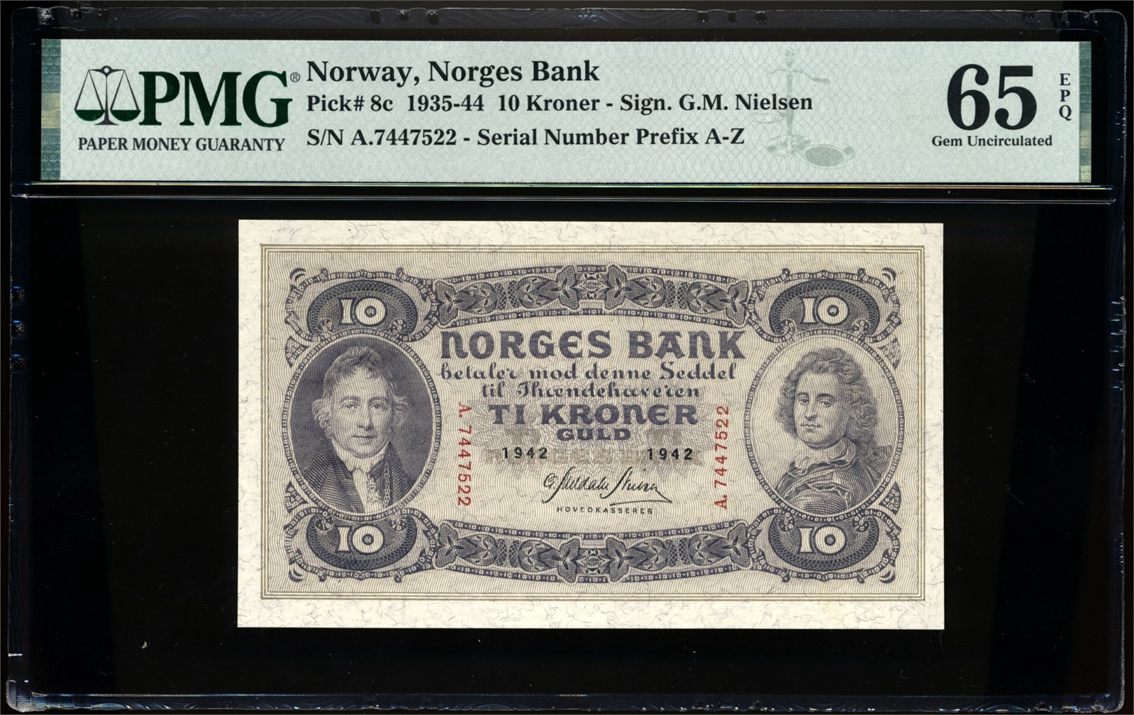 10 Kroner 1942 A7447522 PMG65EPQ