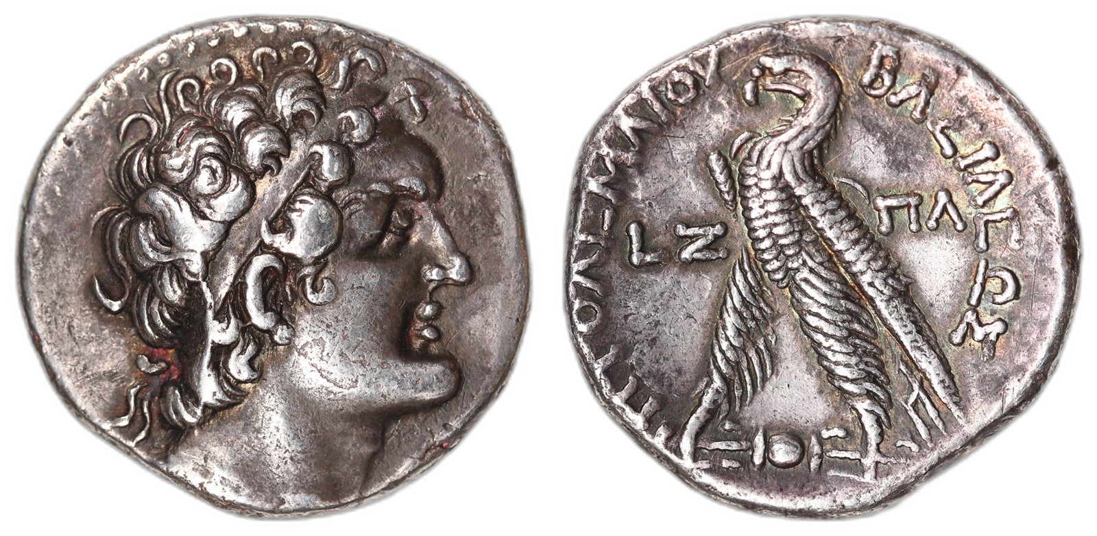 ANCIENTS GREEK. Ptolemy IX. Tetradrachm. ND. XF.