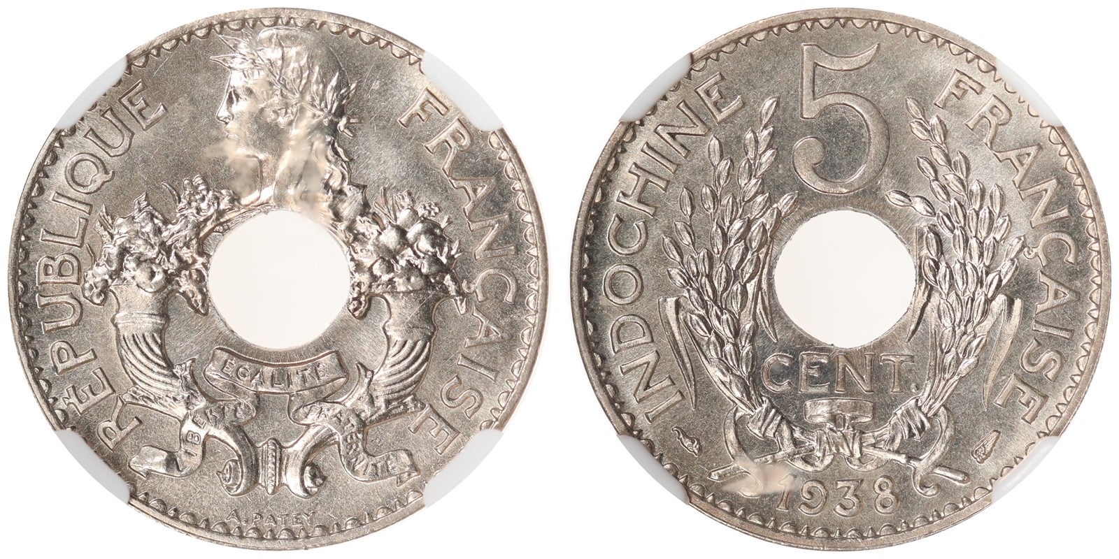 FRENCH INDO-CHINA. Republic. 1 Centime. 1894-A. UNC.