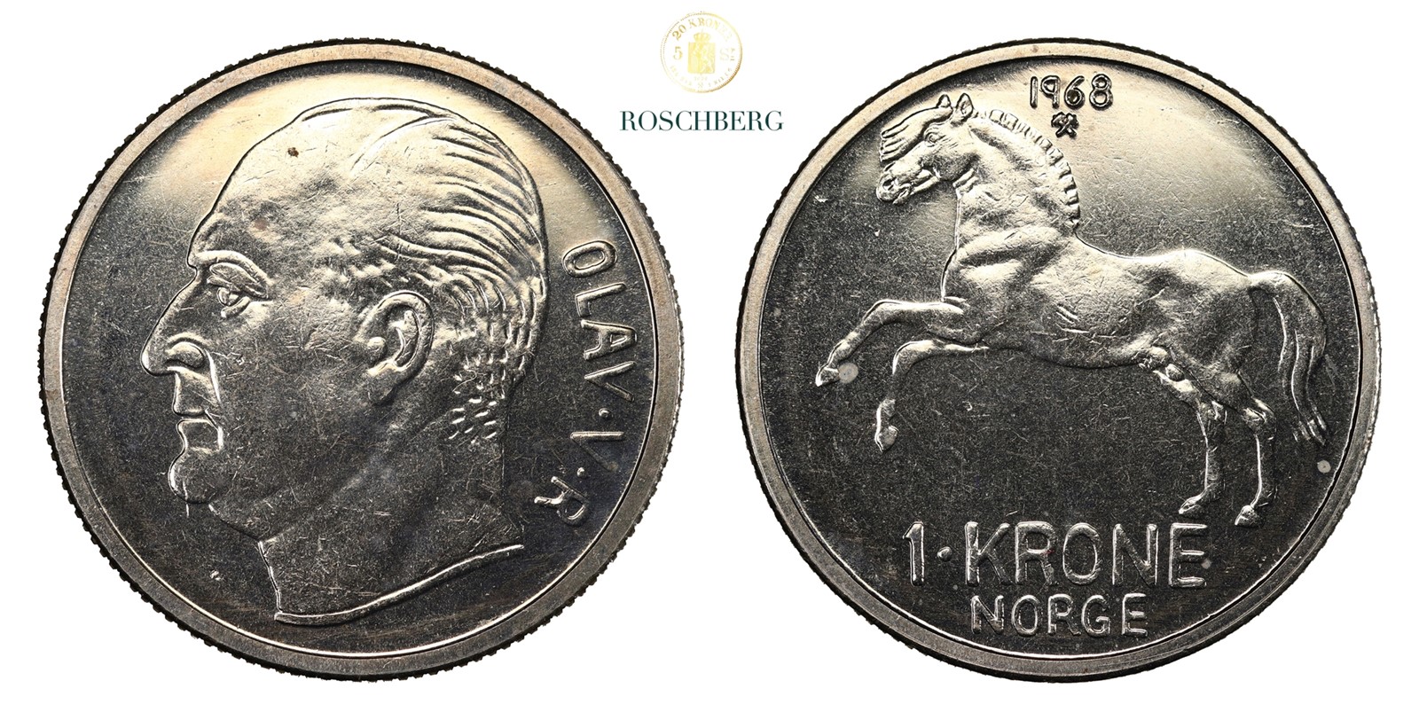 Norge 1 Krone 1968 PRAKTEX