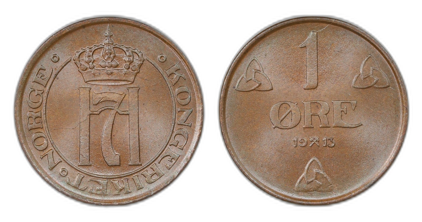 Norway. Haakon VII. 1 Øre 1913. Kv 0.