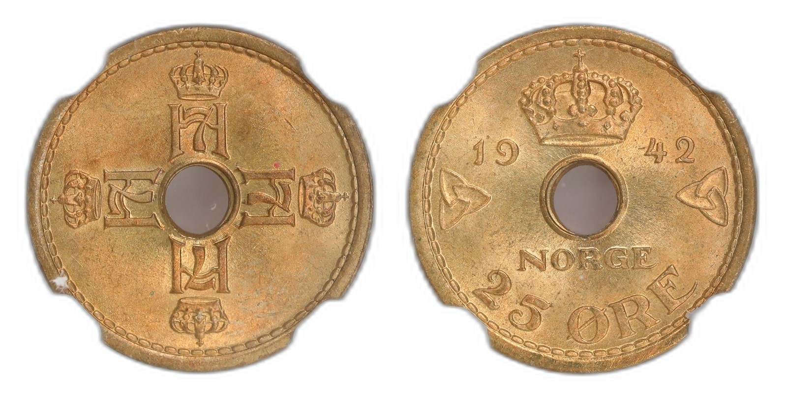 Norway. Haakon VII. 25 Øre 1942- London. Kv NGC MS65.