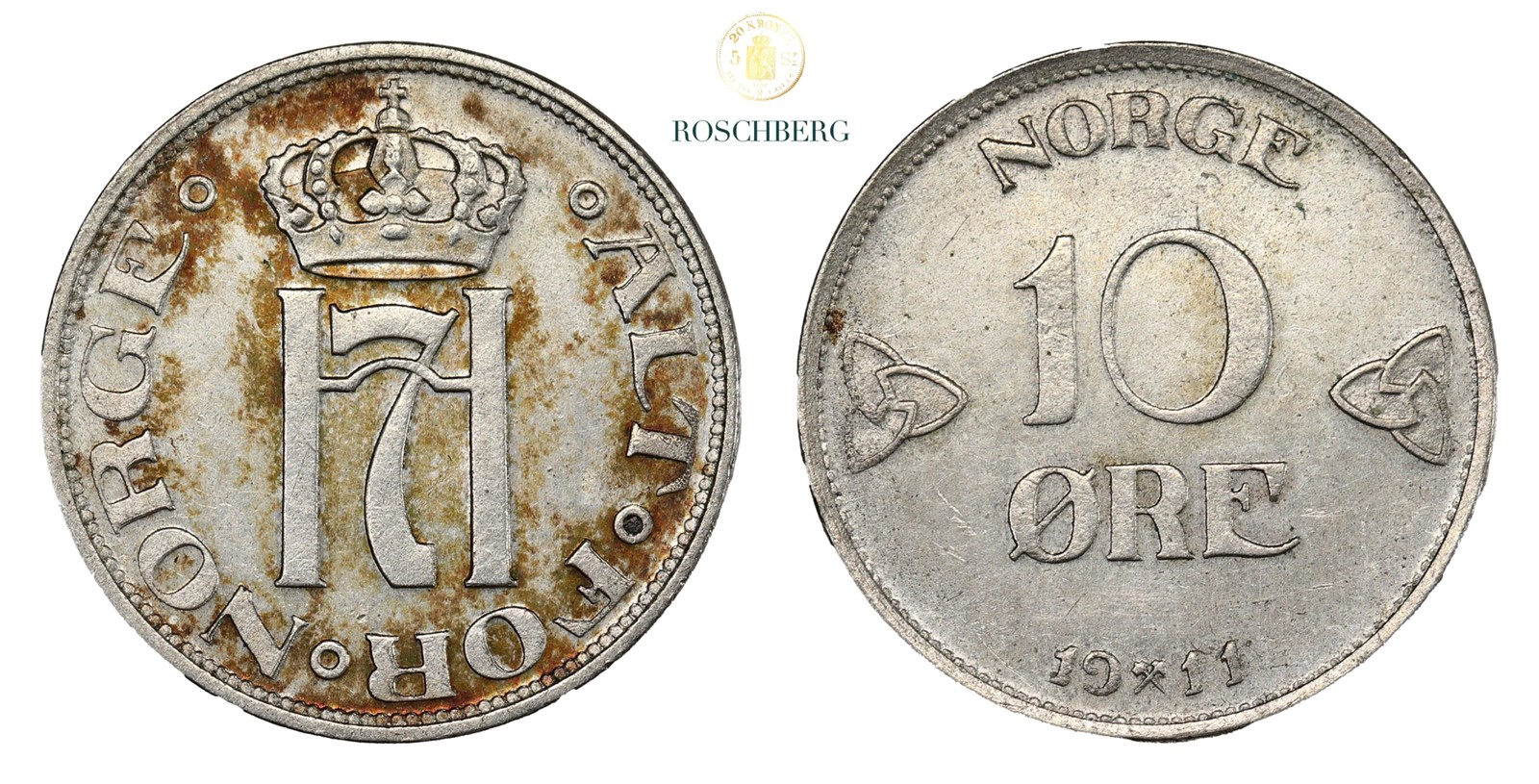 Norge 10 Øre 1911 Kv 0/01