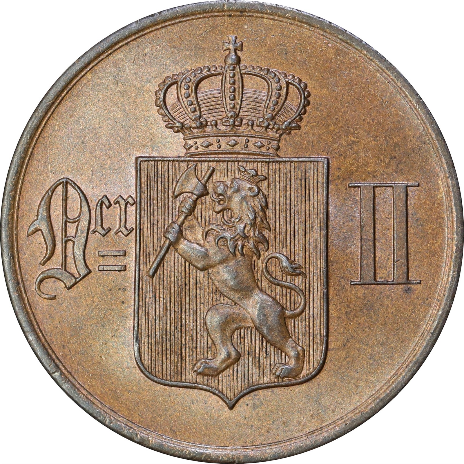 NORWAY. Oscar II. 5 Øre 1896 Kv 0 (UNC)