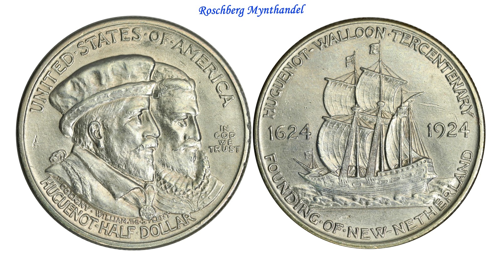 USA Half Dollar 1924 Huguenot-Wallon UNC