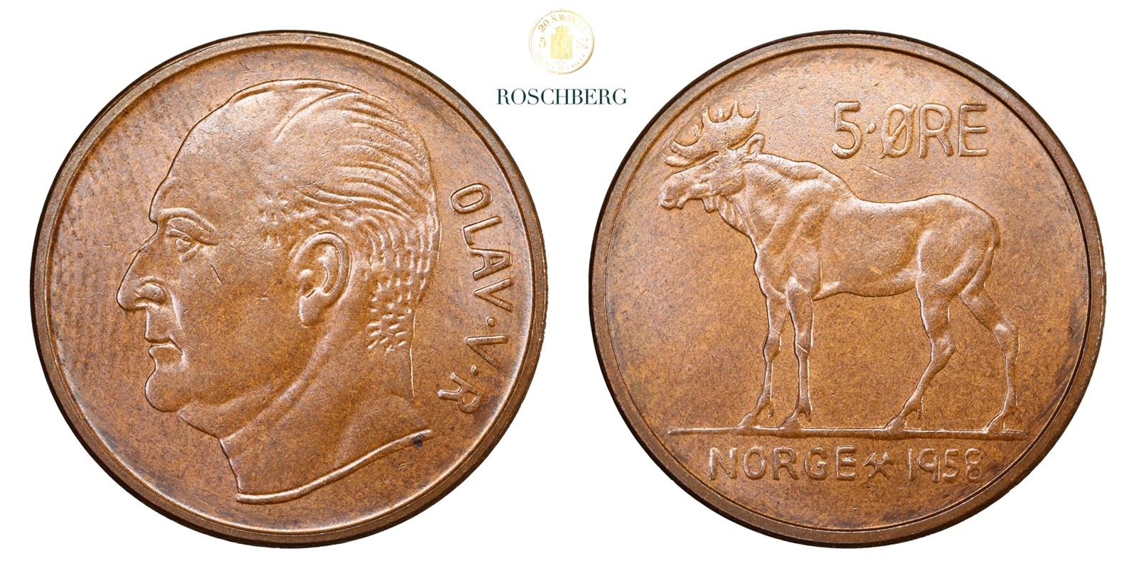 Norge 5 Øre 1958 Kv 0