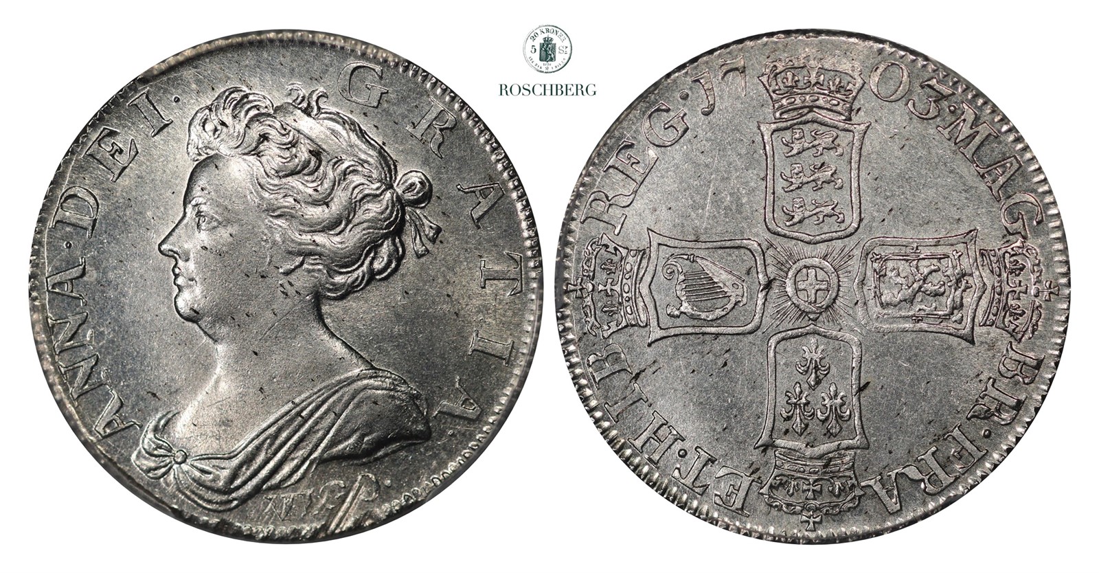 GREAT BRITAIN. Shilling 1703 VIGO PCGS MS63