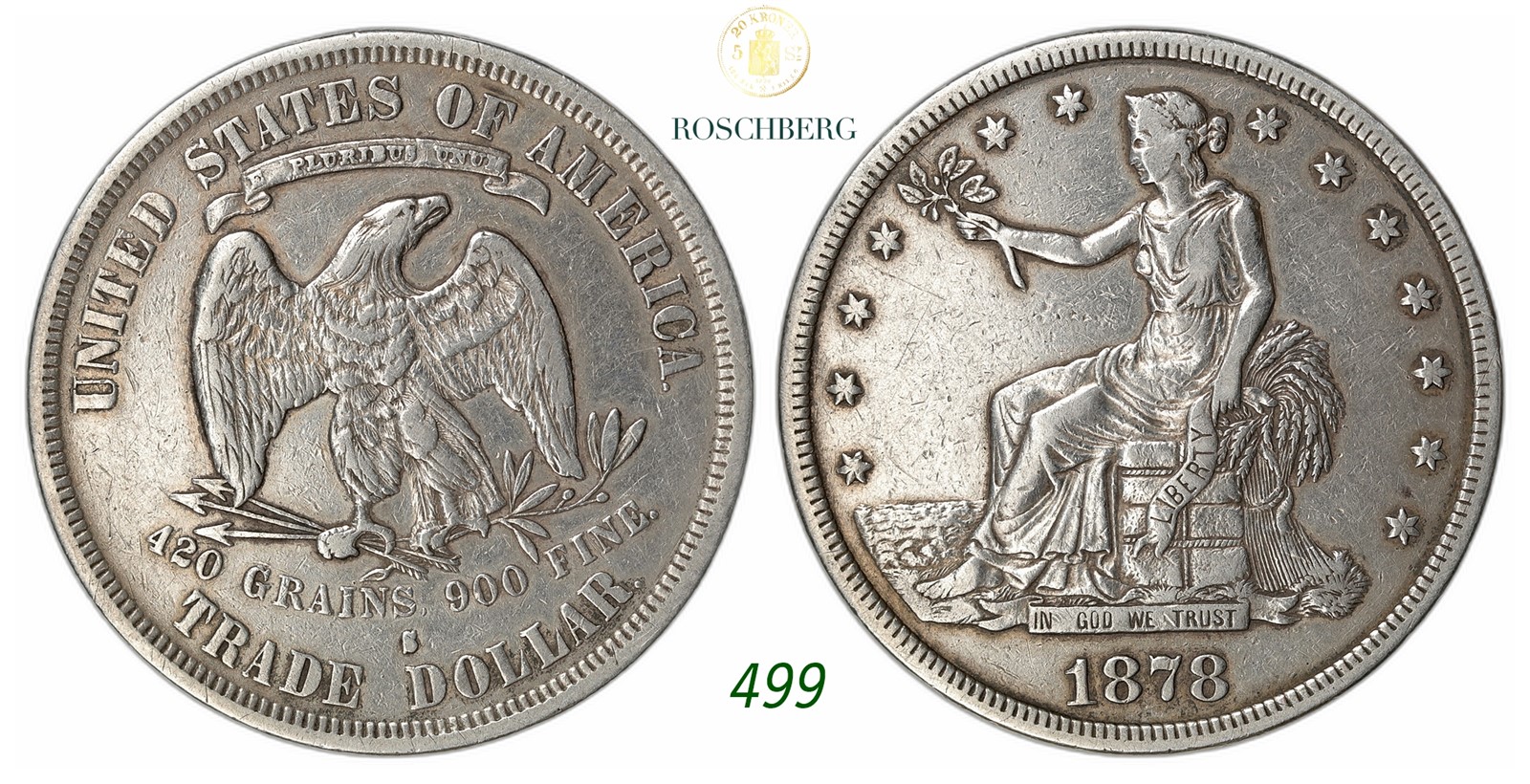 USA. San Fransisco. Trade Dollar 1878-S.