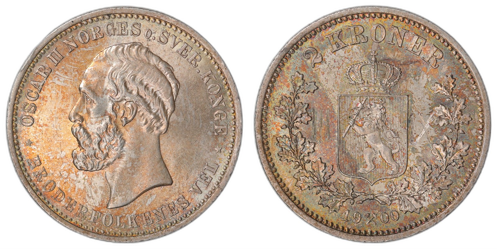 NORWAY. Oscar II. 2 Kroner 1900. Kv 0 (UNC).