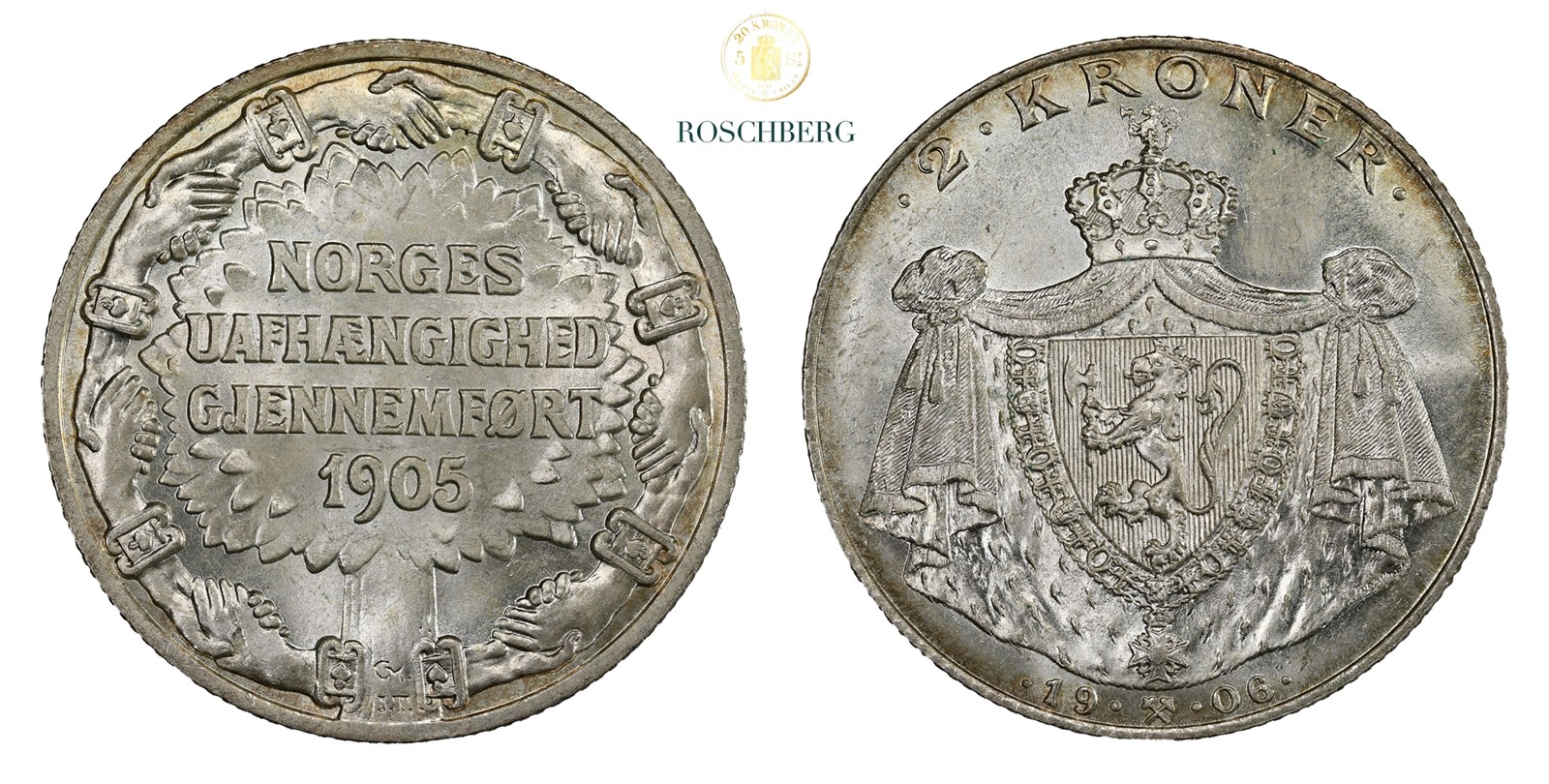 Norge 2 Kroner 1906 Kv 0