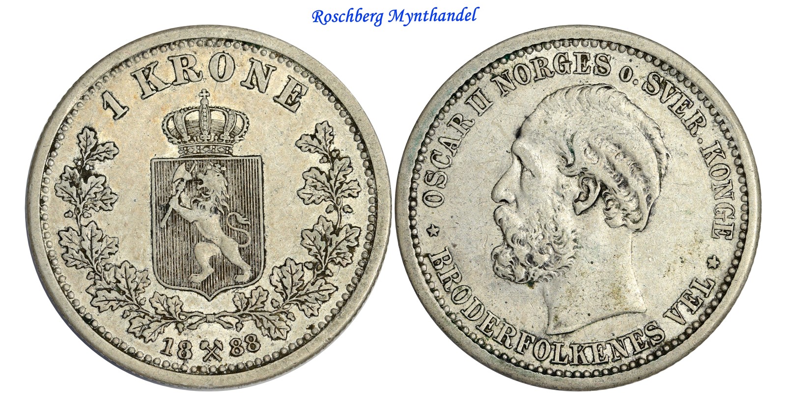 1 Krone 1888 Kv g1+ (XF)