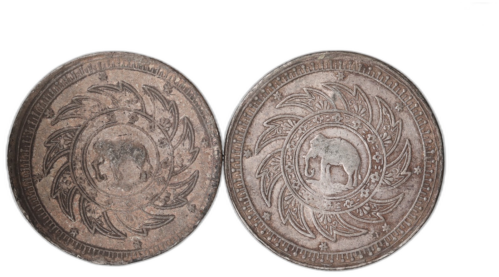THAILAND. Rama IV. 3 Pieces 1 Baht ND(ca. 1860.